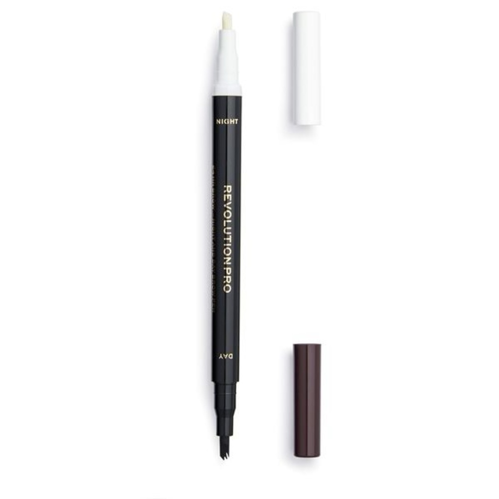 NWT Revolution Pro 24 BROW Day & Night Double Sided Brow Pen Dark Brown